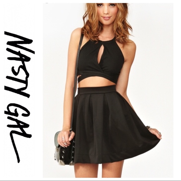 Nasty Gal Dresses & Skirts - 💕SALE💕NWT Nasty Gal Black Flare Skater Skirt